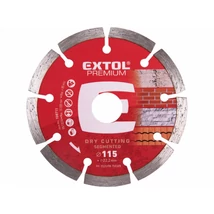 EXTOL premium vágókorong, vágótárcsa, Méter: 115mm2,0mmx22,2mm, szegmenses ipari gyémánt, tégla, cserép száraz vágásra