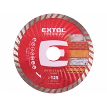 EXTOL premium vágókorong, vágótárcsa, Méret: 125mmx2,0mmx22,2mm, TURBO ipari gyémánt, Gránit, kerámia, száraz, vizes vágásra