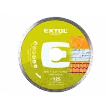 EXTOL craft vágókorong, vágótárcsa, Méter: 125mmx2,0x22,2mm, szegmenses ipari gyémánt, tégla, cserép vizes vágásra