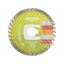EXTOL craft  vágókorong, vágótárcsa, Méret: 115mmx2,2mmx22,2mm, TURBO ipari gyémánt, beton, tégla, cserép, száraz vágásra