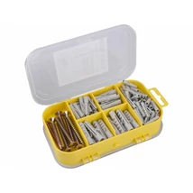 EXTOL craft forgácslap csavar és műanyag tipli klt.; 170db, műanyag tároló dobozban