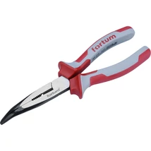 Fortum rádiós fogó, hajlított csőrű fogó, hossza: 200mm, Anyaga: 61CrV5, TPE gumi markolat