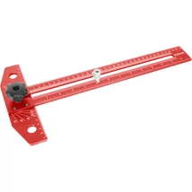 EXTOL premium asztalos T-vonalzó és szögmérő, 350×190 mm, ALU, lézer gravírozott, mm beosztás