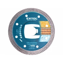 EXTOL industrial vágókorong, vágótárcsa, Méret: 115mmx1,5mmx22,2mm, TURBO ipari gyémánt, Csempe, kerámia száraz és vizes vágásra