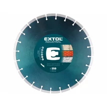 EXTOL industrial vágókorong, vágótárcsa, Méret: 350mmx25,4mm, szegmenses ipari gyémánt, Beton, Tégla száraz és vizes vágásra