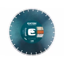 EXTOL industrial vágókorong, vágótárcsa, Méret: 400mmx25,4mm, szegmenses ipari gyémánt, Beton, Tégla száraz és vizes vágásra