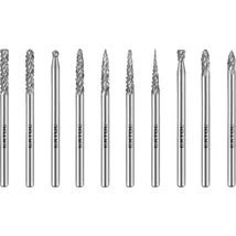 EXTOL industrial mini keményfém turbómaró (rotormaró) klt. 10 db, átmérő 3mm /szár 3mm, keresztfogazás