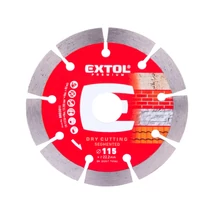 EXTOL premium vágókorong, vágótárcsa, Méter: 115mmx22,2mm, szegmenses ipari gyémánt, tégla, cserép száraz vágásra