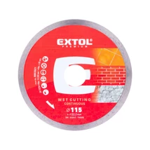 EXTOL premium vágókorong, vágótárcsa, Méret: 115mmx1,1mmx22,2mm, folyamatos ipari gyémánt, beton, tégla, vizes vágásra