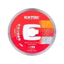 EXTOL premium vágókorong, vágótárcsa, Méret: 125mmx1,1mmx22,2mm, folyamatos ipari gyémánt, beton, tégla, vizes vágásra
