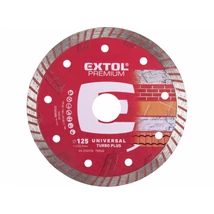 EXTOL premium vágókorong, vágótárcsa, Méret: 125mmx2,2mmx22,2mm, TURBO ipari gyémánt, beton, tégla, cserép, száraz, vizes vágásra
