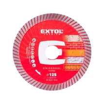 EXTOL industrial vágókorong, vágótárcsa, Méret: 125mmx2,0mmx22,2mm, TURBO ipari gyémánt, Gránit, kerámia, száraz, vizes vágásra