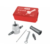 EXTOL premium fúrógéppel hajtható mechanikus lemezvágó/lyukasztó fej, max. 2 mm lemezekhez