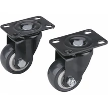 EXTOL premium készülékgörgő 2 db, önbeálló, fekete PVC, golyóscsapággyal, 40mm, max. teherbírás: 30 kg/db