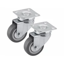 EXTOL premium készülékgörgő 2 db, önbeálló, szürke gumi, 50mm, golyóscsapággyal, max. teherbírás: 27 kg/db