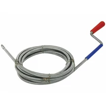 EXTOL premium lefolyócső tisztító, 5m, 6mm átmérő, kézi tekerővel, tisztító körömmel,  (1,9mm drótból sodorva)