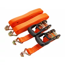 EXTOL premium rakományrögzítő gurtni, 2db, kampós, max. 2000kg; 5m×35mm, EN12195-2,TÜV/GS