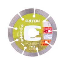 EXTOL craft vágókorong, vágótárcsa, Méter: 115mm1,8mmx22,2mm, szegmenses ipari gyémánt, tégla, cserép száraz vágásra