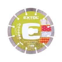EXTOL craft vágókorong, vágótárcsa, Méter: 150m2,0mmx22,2mm, szegmenses ipari gyémánt, tégla, cserép száraz vágásra