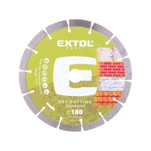 EXTOL craft vágókorong, vágótárcsa, Méter: 180mm2,4mmx22,2mm, szegmenses ipari gyémánt, tégla, cserép száraz vágásra