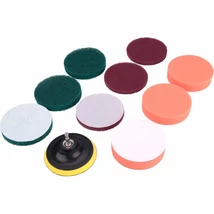 EXTOl craft dörzsölő/csiszoló/polírozó klt. 10 db; 1/4"×25 mm csap, fúrógépbe fogható, tépőzáras