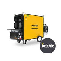 MASTER BV691TRE gázolajos kéményes hőlégfúvó, négycsöves kivezetés, Fűtőteljesítmény: 225W, Ventillátor légszállítás: 12800 m3/h, radiális ventillátorral