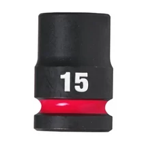 Milwaukee 1/2' négyszög Gépi dugókulcs 15mm, hatlapú, 38mm rövid