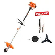 RURIS DAC 335 benzinmotoros bozótvágó, fűkasza 52cm3, 1,7Le, elektromos indítás, sövényvágó, láncfűrész adapterrel