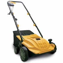 Riwall REV 3215 elektromos gyepszellőztető, gyeplazító, 32cm, 1500W, 16 acél kés, rugós tengely, fűgyűjtő