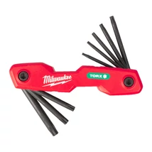 Milwaukee Torx kulcs, L-alakú, kihajtható, kulcs készlet 8 részes, T9-T40-ig