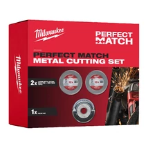 Milwaukee vágókorong, vágótárcsa Készlet: 125×1×22,2mm, 10 db acélhoz, 10 db savállóhoz, 1 szorítóanya, Made In Germany, 1db PERFECT MATCH