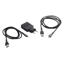 Energizer fali töltő 2x usb 2,4A  usb C Microusb kábel fekete