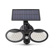 ENTAC Napelemes Műanyag Fali lámpa 10W SMD 2fej mozgásérzékelő