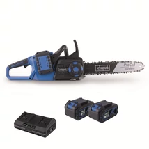 Scheppach BC-CS355DUO-X-SET XL2 2x20 V IXES akkus láncfűrész + 2x 4Ah akkumulátor + 4,5 A-es dupla töltő