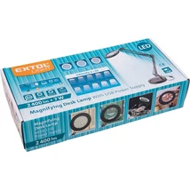 nagyító LED lámpa, asztali, Fekete, 7 W COB, 2400 Lm, 5× nagyítás; mechanikusan állítható rögzítés, USB kábel