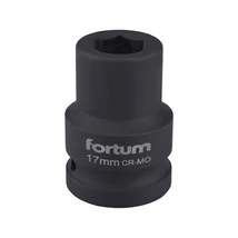 gépi (impakt) dugófej 3/4", 17mm, L 52 mm, feketített, FORTUM