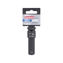 gépi (impakt) dugófej 1/2", 12 mm, L 78 mm, feketített, FORTUM