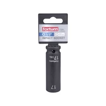 gépi (impakt) dugófej 1/2", 17 mm, L 78 mm, feketített, FORTUM