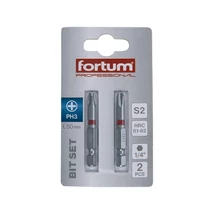 FORTUM 1/4" BIT behajtóhegy, PH3 Philips, 50mm-es , 2db, Anyaga: S2 acél, HRC 61-62