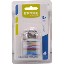 lakat, színesen festett vas, 3 kulccsal, bliszteren; 38mm