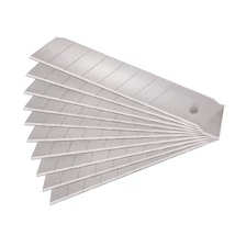 pótpenge tapétavágó késhez, 10 db, 18×100×0,5 mm, törhető, SK2 acél, HRC >64, tripla vágóél