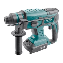 EXTOL industrial akkumlátoros fúró vésőkalapács, ütés ereje: 2,7J, SDS-plus tokmány, 20V, 2.0 Ah akkuval és töltővel, Share20V termékcsalád