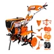 RURIS 732ACC Benzinmotoros kapálógép, rotációs kapa, 208cm3, 2x3 kapatag, 2+1 sebesség, +gumikerék, +vaskerék, +szántó eke, +töltögető, +szerszámtartó, +burgonyakiszedő, + kultivátor, +10kg keréksúly